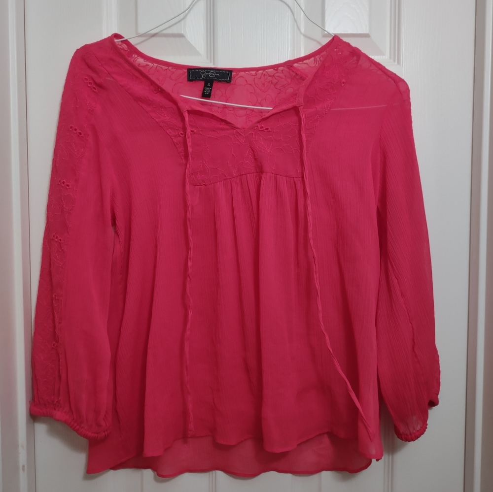 Red lace tunic